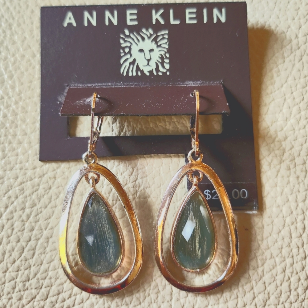 Anne Klein Faceted Stone Orbital Drop Dangle Earrings
